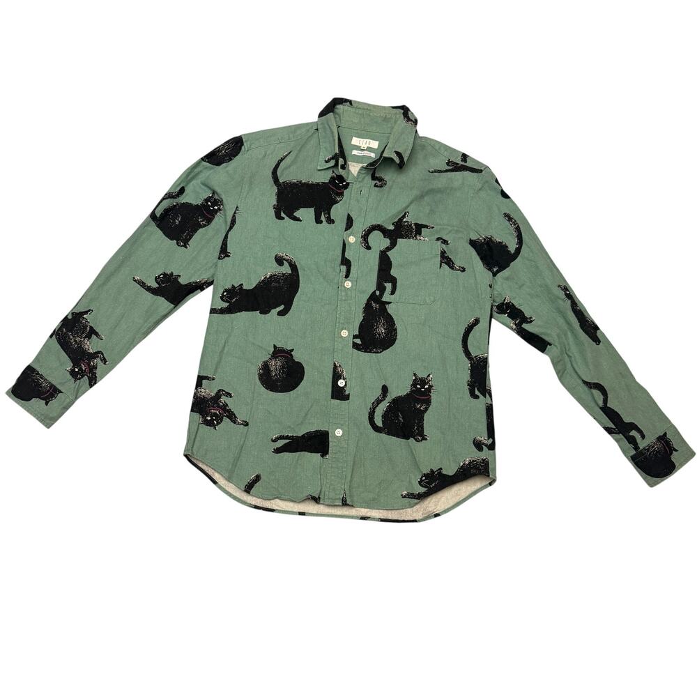 CIAO Made in Japan Vintage Cat AOP Button Up Shirt Men's Medium